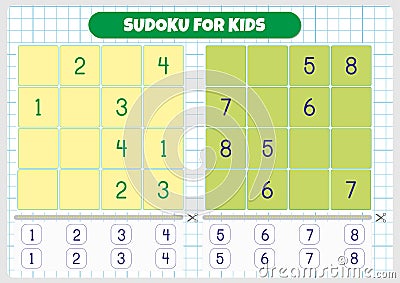 Funny sudoku game for kids Stock Photo