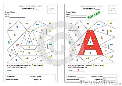 Worksheet - Identify Alphabet Vector Illustration