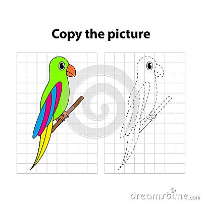 Worksheet for kids. copy the picture, game for children Stock Photo