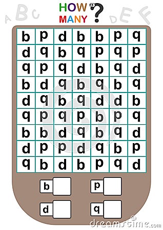 worksheet for kids, Count the number of letters, Learn the numbers, how many letters, educational children game, dyslexia Stock Photo