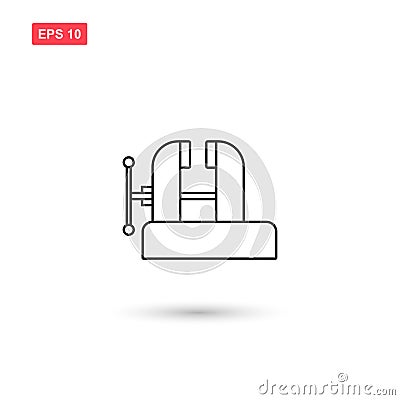 Workshop bench vise clamp vector isolated 2 Vector Illustration