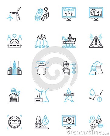 Workshop linear icons set. Training, Seminar, Skill-building, Learning, Collaboration, Leadership, Innovation line Vector Illustration