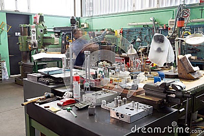 Workshop - manufacturing molds Stock Photo