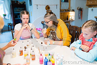 Workshops for children - preparing hand-made soap Stock Photo