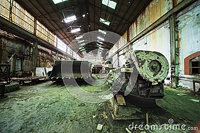 Workshops of an old factory Stock Photo