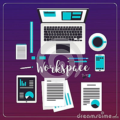 Workspace illustration Stock Photo