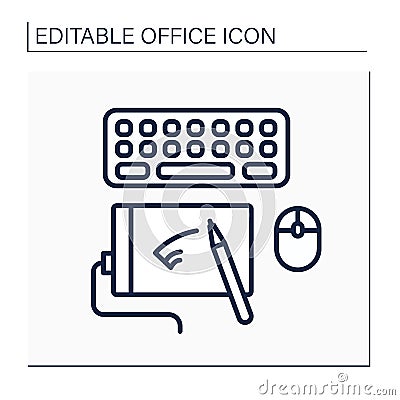 Workspace line icon Vector Illustration