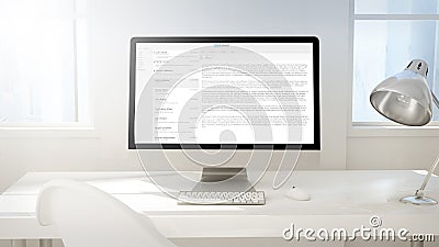 Workspace mail client computer Stock Photo