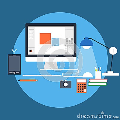 Workstation Vector Illustration