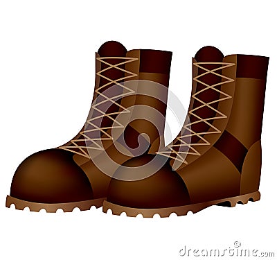 Workwear uniform element. Protective footwear as uniform. Protective clothing or safety equipment. Construction workers Vector Illustration