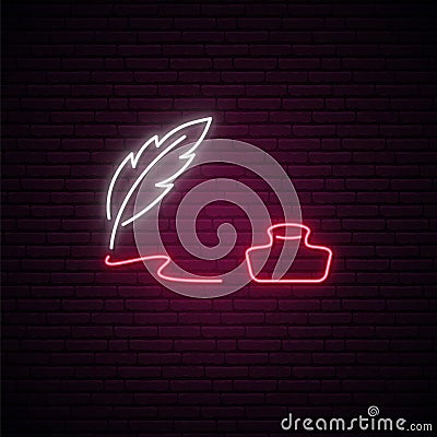 Worl poetry day neon signboard. Vector Illustration