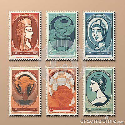 A World Affair: Commemorative Stamp Design Stock Photo