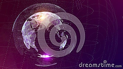 World AI artificial intelligence Global network concept. IoT Internet of Things. ICT Global Communication Network Stock Photo