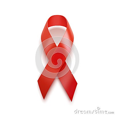 World Aids Day. Aids Awareness Red Ribbon Vector Illustration