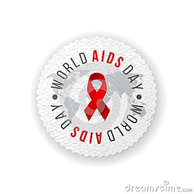 World AIDS day emblem Vector Illustration