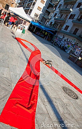 World AIDS Day on the streets of Thessaloniki, Greece Editorial Stock Photo