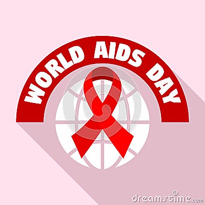 World aids day tolerance logo set, flat style Vector Illustration