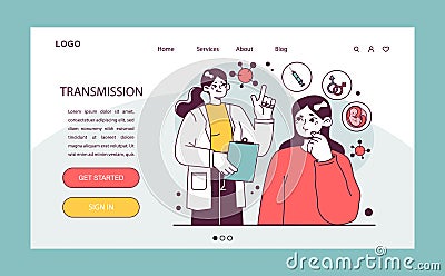 World AiDs day web banner or landing page. HIV, immunodeficiency Vector Illustration