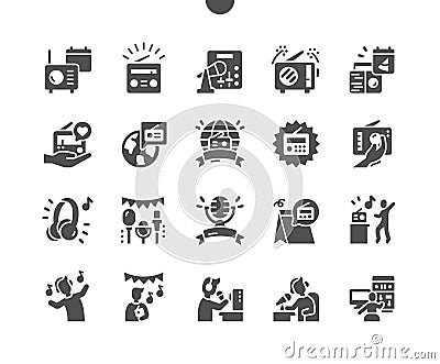 World Amateur Radio Day 18 April. Microphone and radio equipment. Vector Illustration