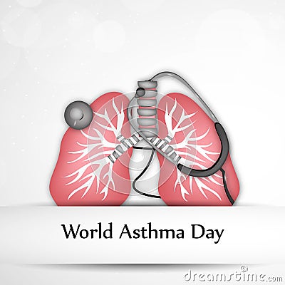 World Asthma Day Background Vector Illustration