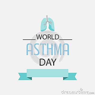 World Asthma Day. Cartoon Illustration