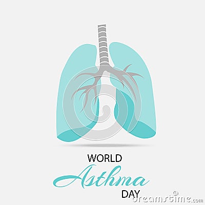 World Asthma Day. Cartoon Illustration