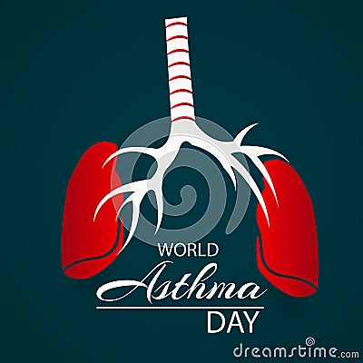 World Asthma Day. Cartoon Illustration