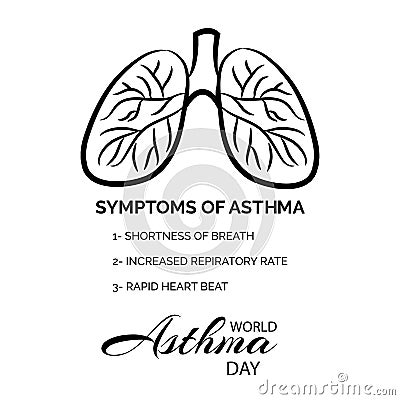 World Asthma Day. Cartoon Illustration