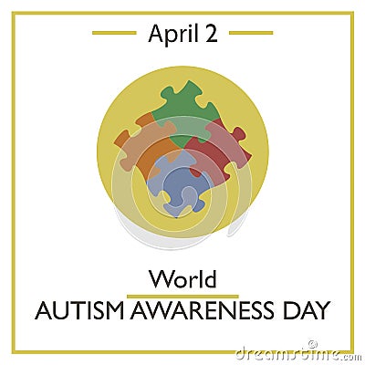 World Autism Awareness Day, April 2 Vector Illustration