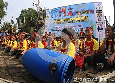 World autism day in indonesia Editorial Stock Photo