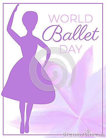 World Ballet Day Purple Banner Background Illustration Vector Illustration