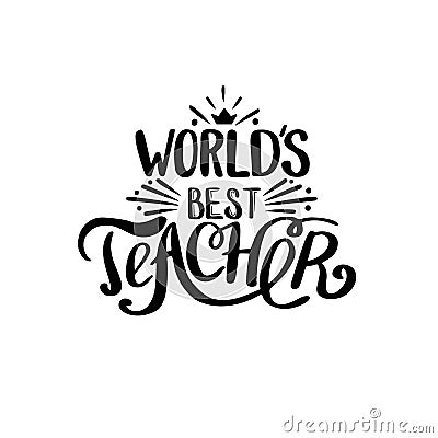 World best teacher Vector Illustration