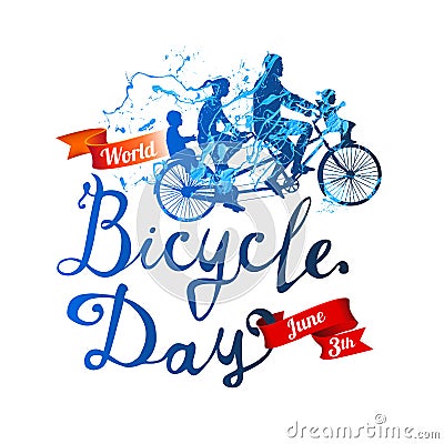 World bicycle Day. June 3th. Vector Illustration