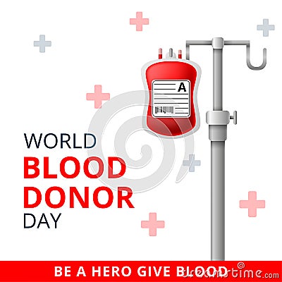 World Blood donor Day, 14th June Illustration Of Blood Donation Concept Design for Banner and Flyer. Vector Illustration