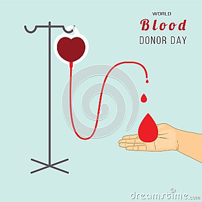 World blood donor day. Vector illustration in flat style Vector Illustration