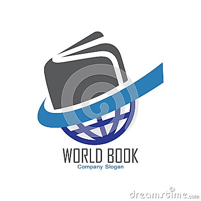 World book logo design Vector Illustration