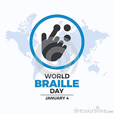 World Braille Day poster vector illustration Vector Illustration