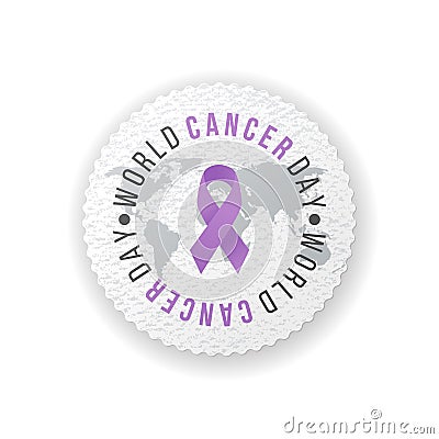 World Cancer Day Awareness emblem Vector Illustration