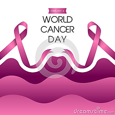World cancer day illustration. World cancer awareness day Vector Illustration