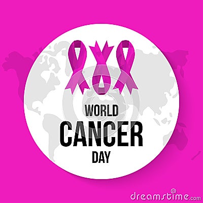 World cancer day illustration. World cancer awareness day Cartoon Illustration