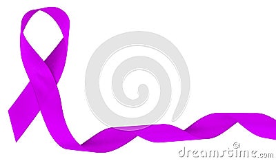 World cancer day, lavender purple ribbons for raising awareness of all kind tumors supporting people living with illness Stock Photo