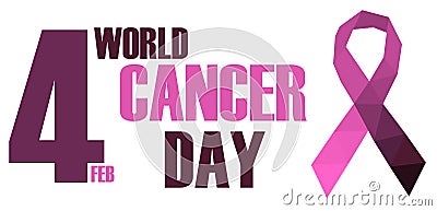 World Cancer Day, low poly logo vector illustration Vector Illustration