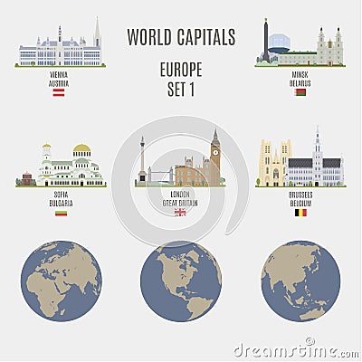 World capitals Vector Illustration