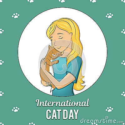 World Cat Day. International holiday. Vector illustration Vector Illustration