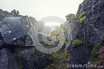 World chasm in Iceland Stock Photo