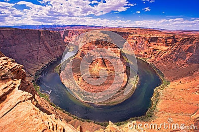 World-class screaming spectacle of Horseshoe Bend, , the yellow canyon Stock Photo