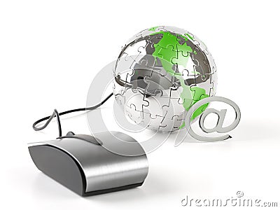 The world in a click - Global communications Stock Photo