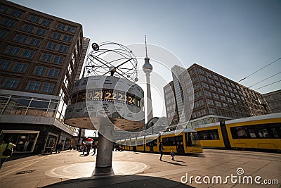 World clock in berlin Editorial Stock Photo