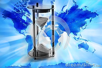 World Clock Time Climate Change Stock Photo