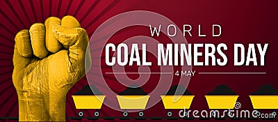 World Coal Miners Day is observed to honor the services of miners from all around the world. Tribute to coal miners, abstract back Stock Photo